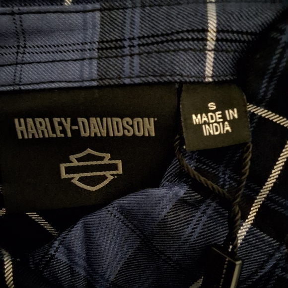 NWT HARLEY DAVIDSON LONG SLEEVE WOVEN PLAID SHIRT - Picture 11 of 11